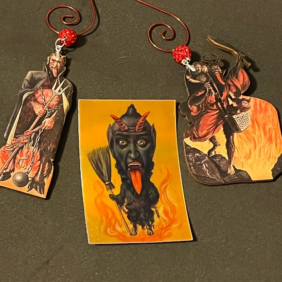 Krampus Ornament Set - Krampusnacht Holiday Decor Collectible Gift - xmas devil - Picture 13 of 13